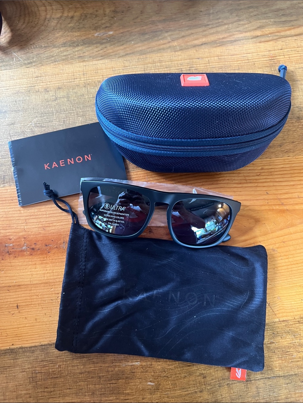 Kaenon Kern Black Polarized Sunglasses with Case